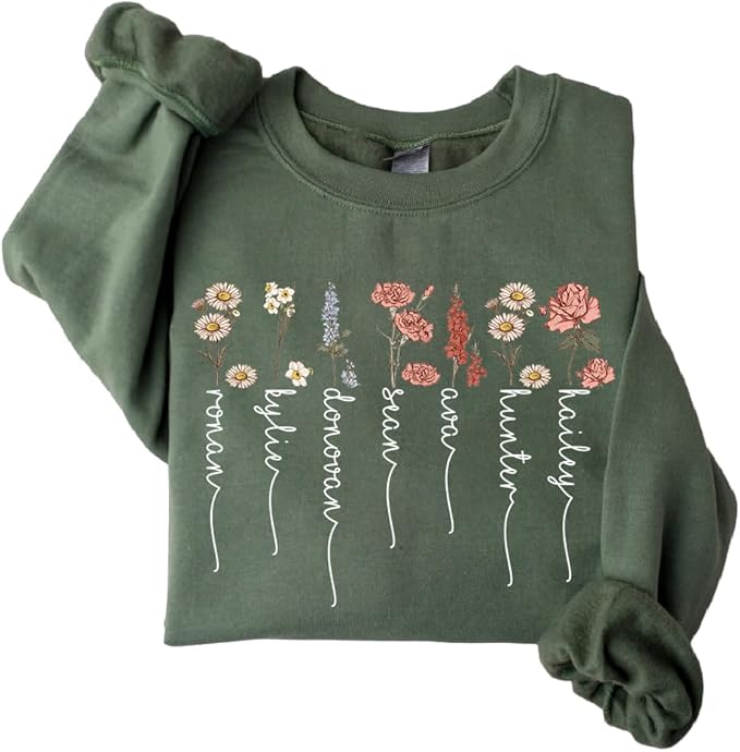Birth Flower Sweatshirt Gift for Mom