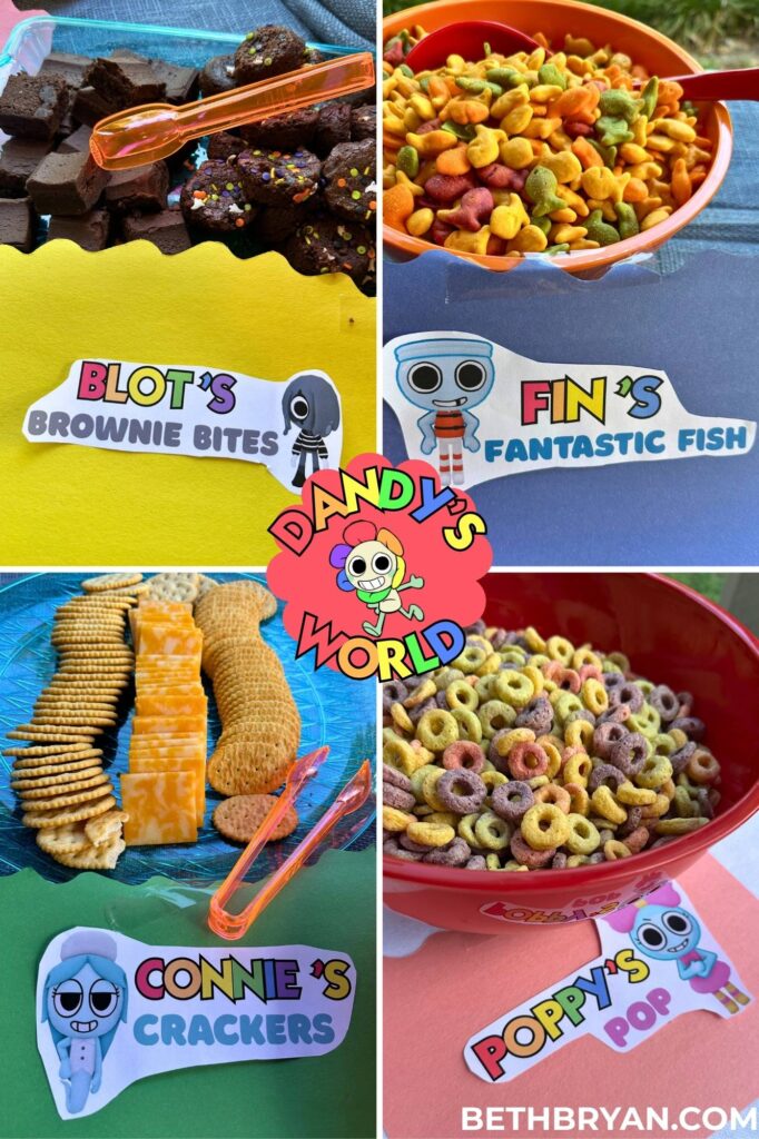 Dandy's World themed 10th birthday menu and party food