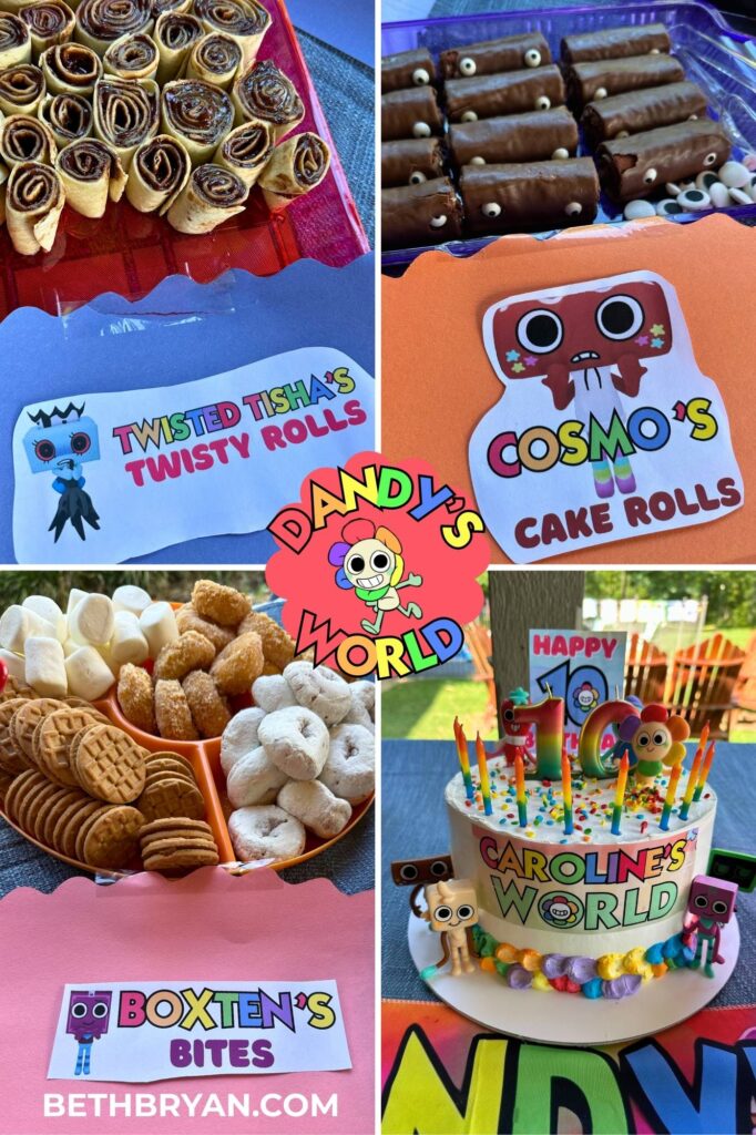 Dandy's World themed 10th birthday menu and party food