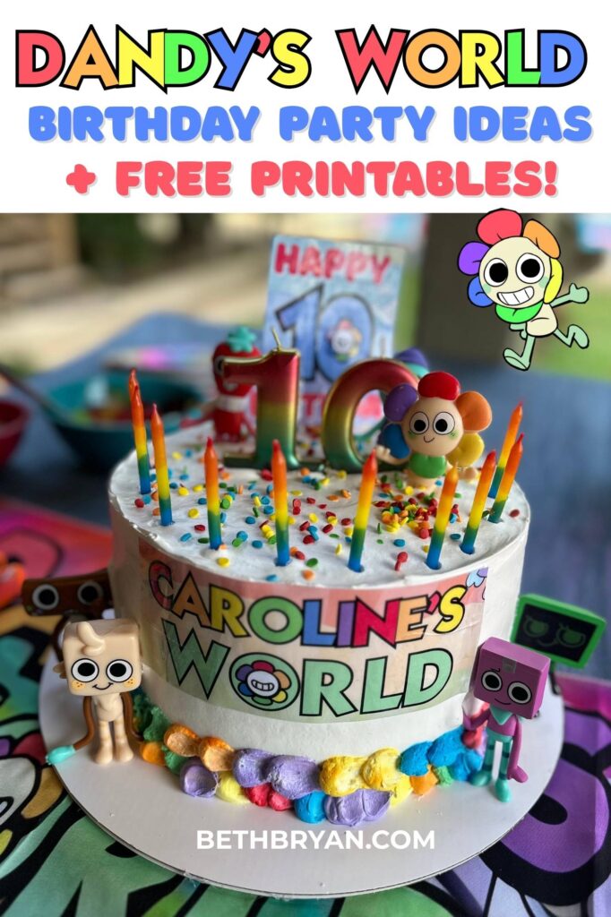 Dandy's World themed 10th birthday cake with characters