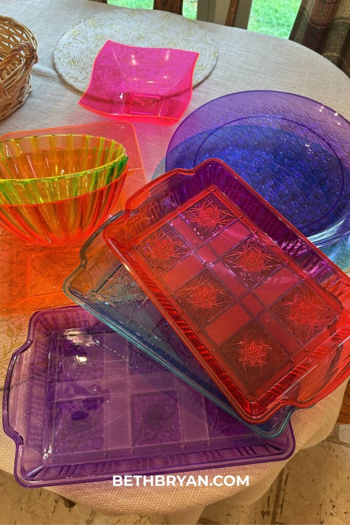 Dandy's World themed 10th birthday decorations and serving platters from dollar tree