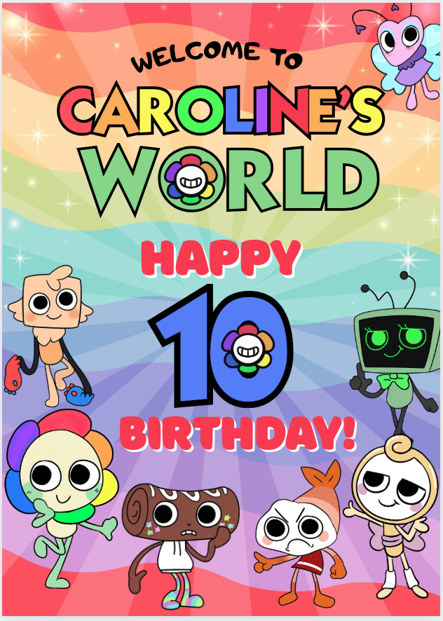 Dandy's World themed 10th birthday invitation