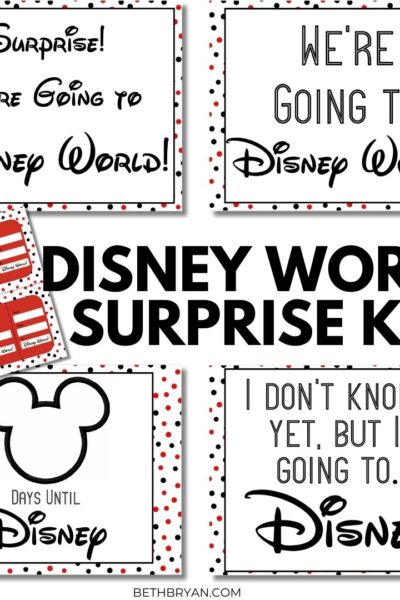 Disney World Surprise Announcement Sign Kit to Print at Home